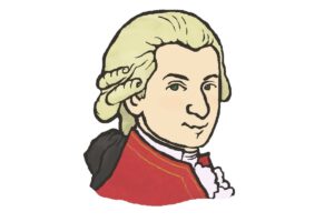 モーツァルトのイラスト(18世紀の髪型と衣装)